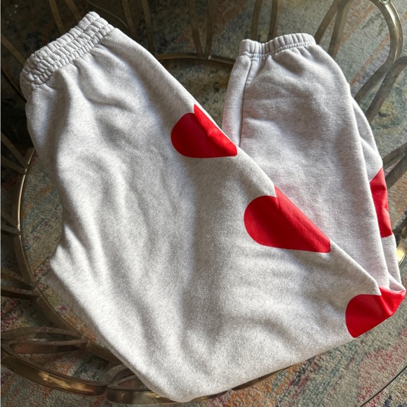 Better Together Grey + Red Heart Cozy Sweatpants - Picture 1 of 6